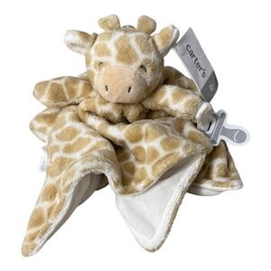 NWT CARTERS GIRAFFE LOVEY PACIFIER HOLDER BEIGE SECURITY SOOTHER BABY INFANT